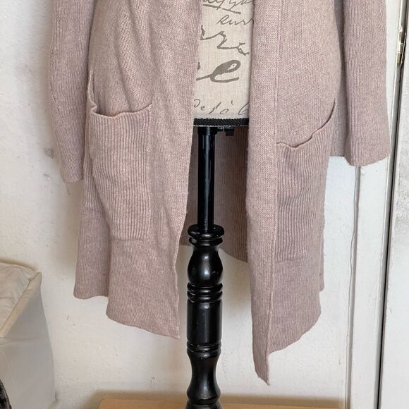 EDC Esprit Womens Sweater Cardigan Sz Small Open Ribbed Hoodie Minimalist Brown - Picture 4 of 13